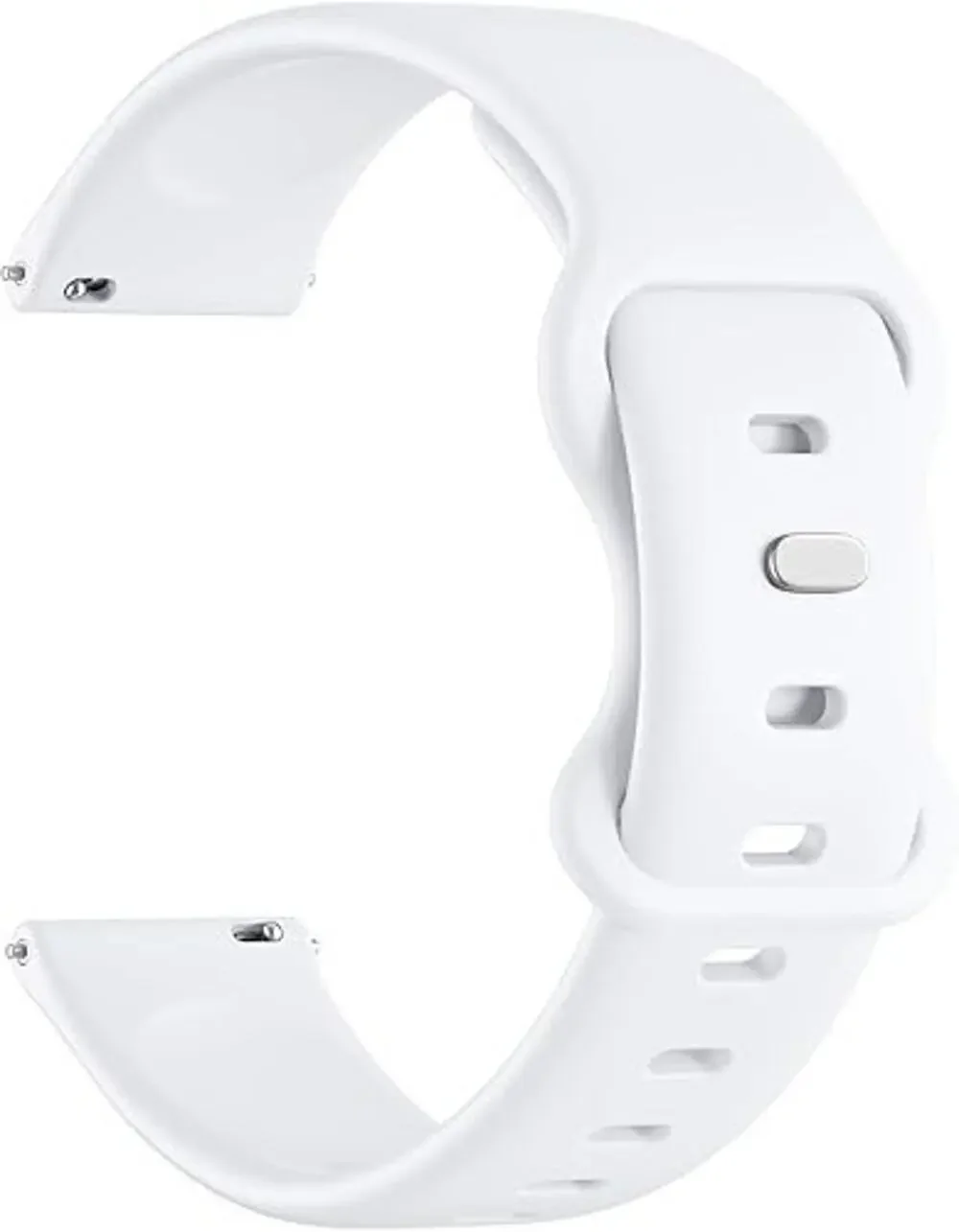 White Silicone Sport Watch Band for Samsung Garmin Amazfit 20mm Watch Lugs